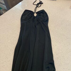 Black vintage 70's dress-very sexy halter top